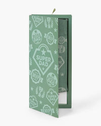 Mens Super Dad Bamboo Sock Card