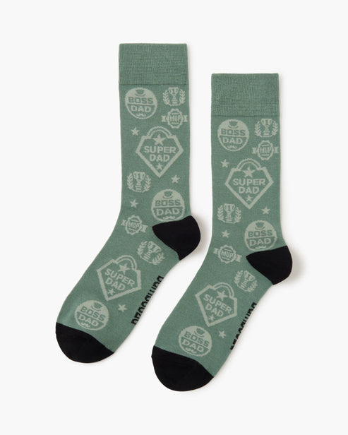 Mens Super Dad Bamboo Sock Card