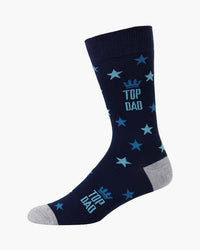 Mens Top Dad Stars Bamboo Sock