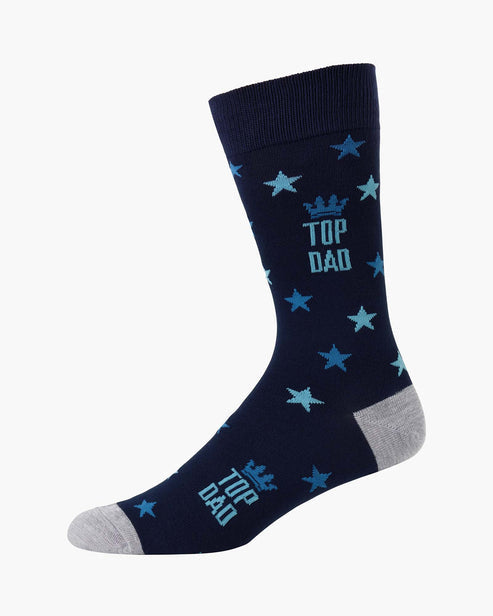 Mens Top Dad Stars Bamboo Sock
