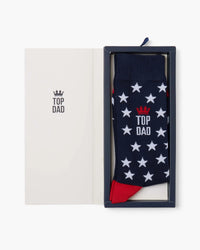 Mens Top Dad Stars Bamboo Sock Card