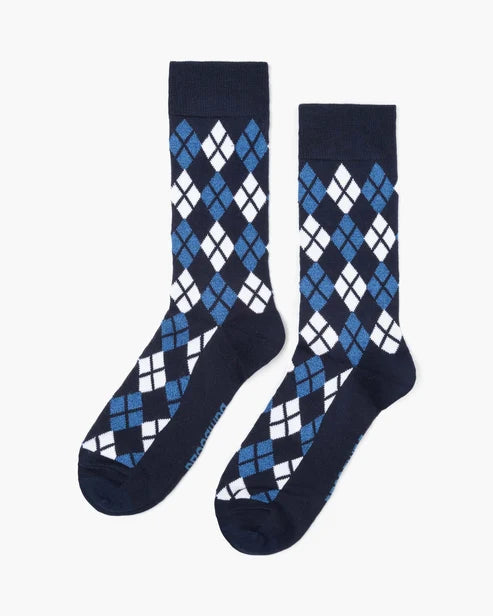 Mens Bold Argyle Bamboo Sock