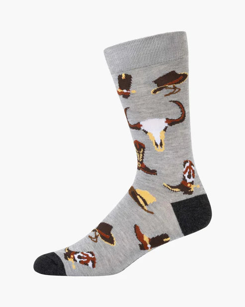 Cowboy Boots & Spurs | Men's Bamboo Sock