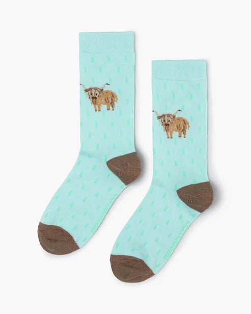 Lady Moo Moo Highland  | Women's Bamboo Sock