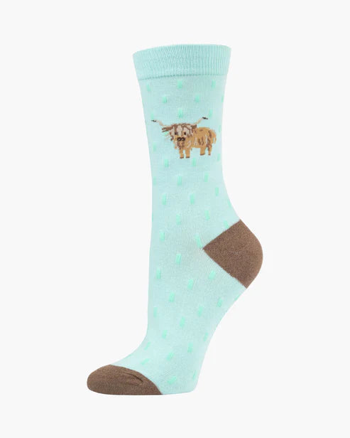 Lady Moo Moo Highland  | Women's Bamboo Sock