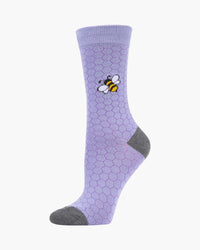 Honeycomb Bee Purple | Women's Bamboo Sock