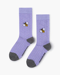 Honeycomb Bee Purple | Women's Bamboo Sock