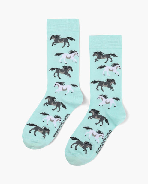 Womens Wild Horses Bamboo Sock