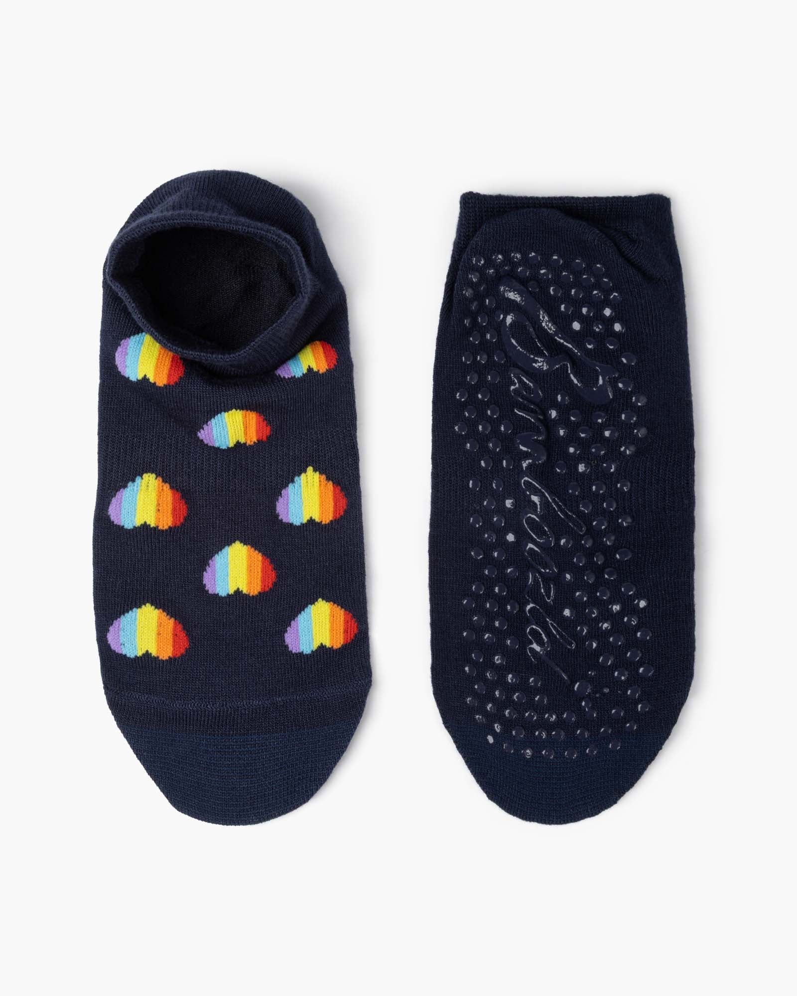 Yoga Pride Hearts | Women's Grip Ankle Sock