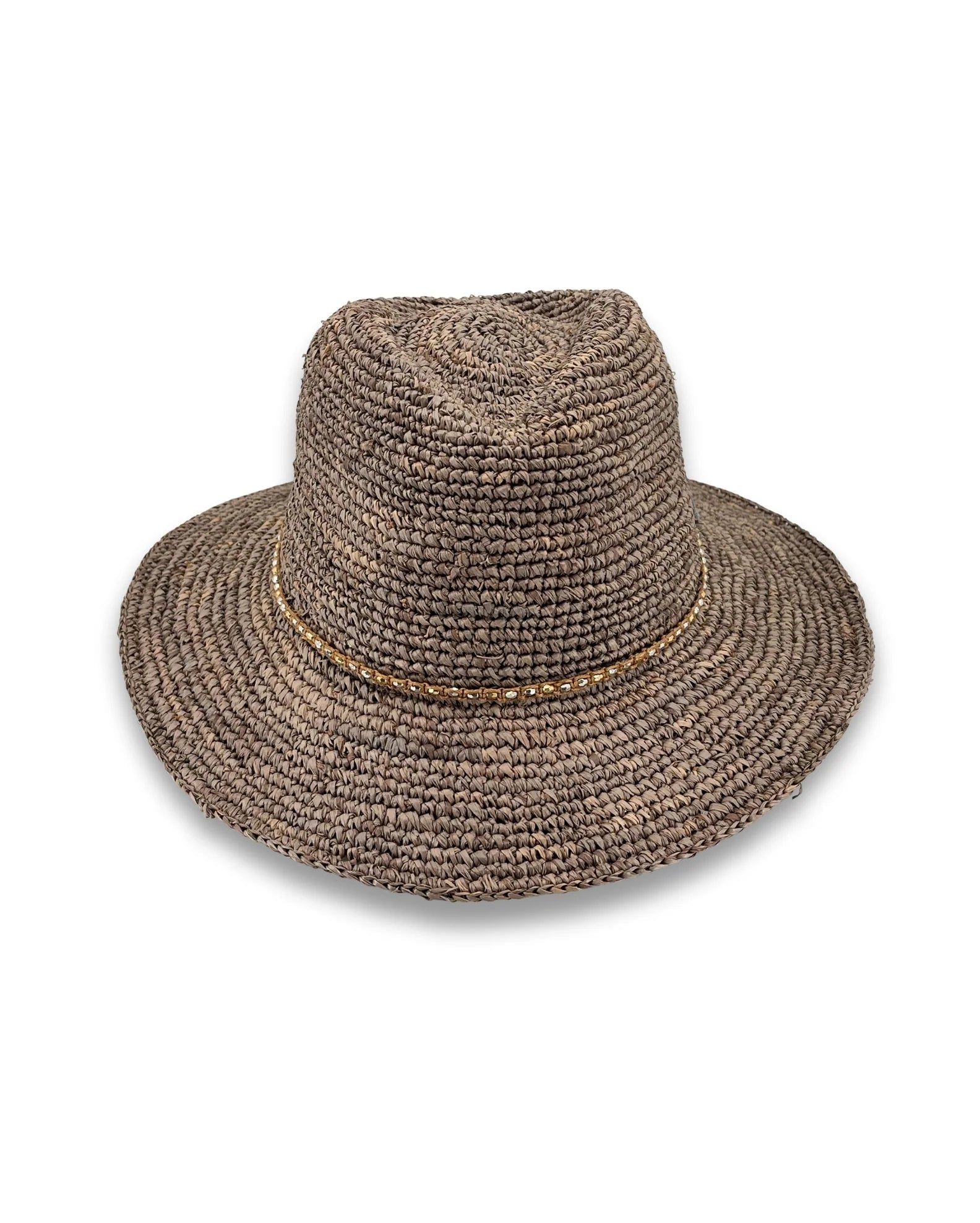 Magdalena Raffia Fedora | Mushroom Diamante