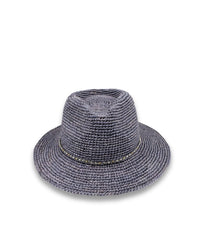 Magdalena Raffia Fedora | Denim  58cm