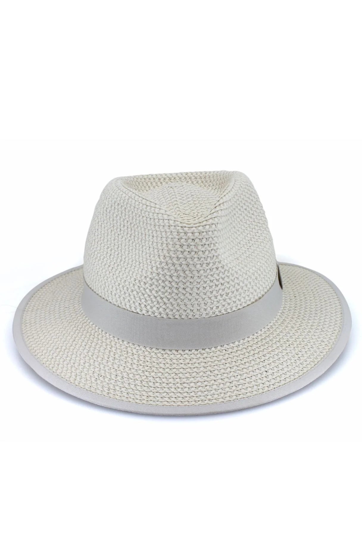 Izzy Poly-Weave Fedora | Ivory/ Light Grey