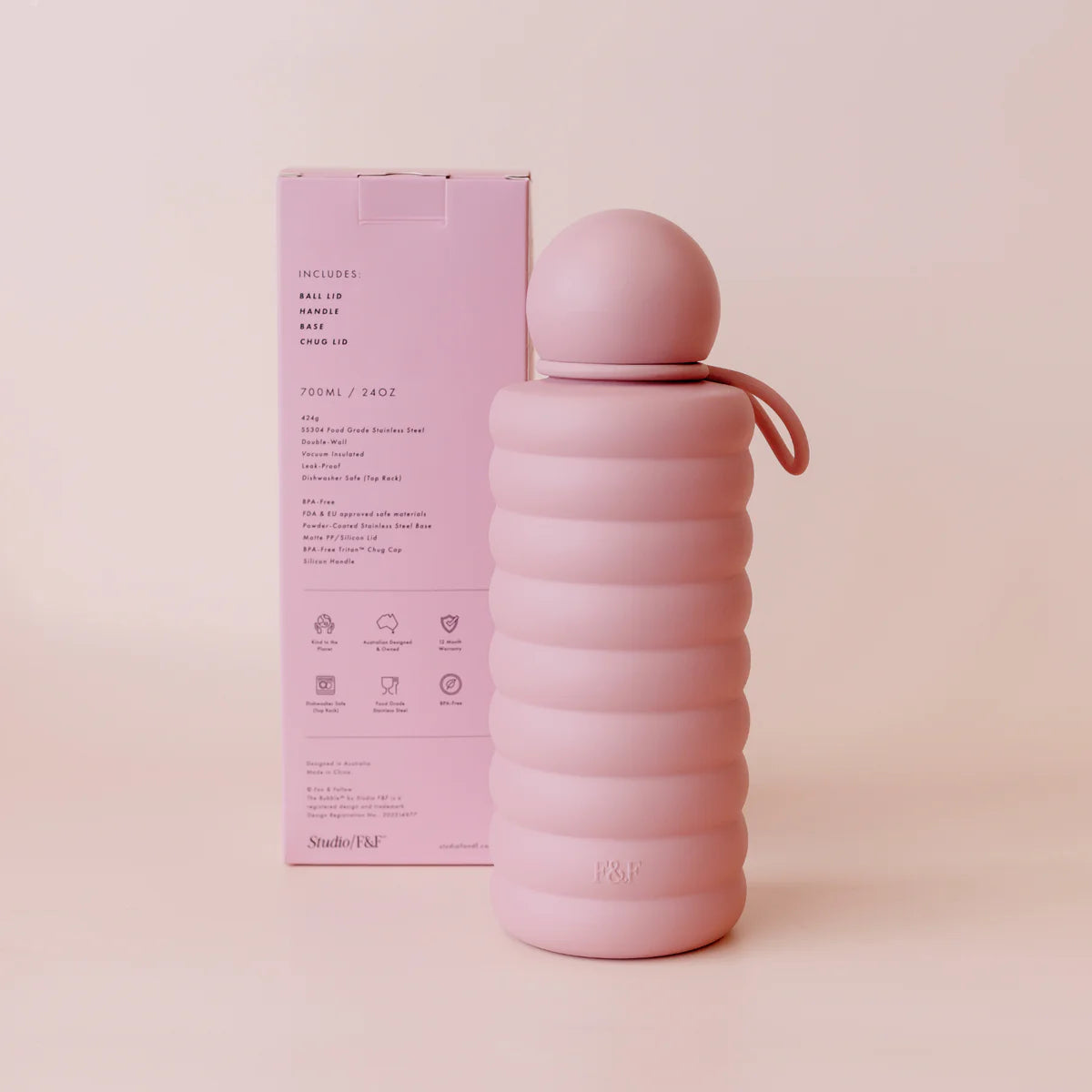 Bubble Reusable Water Bottle 700ml Dusty Rose | DUE END APRIL