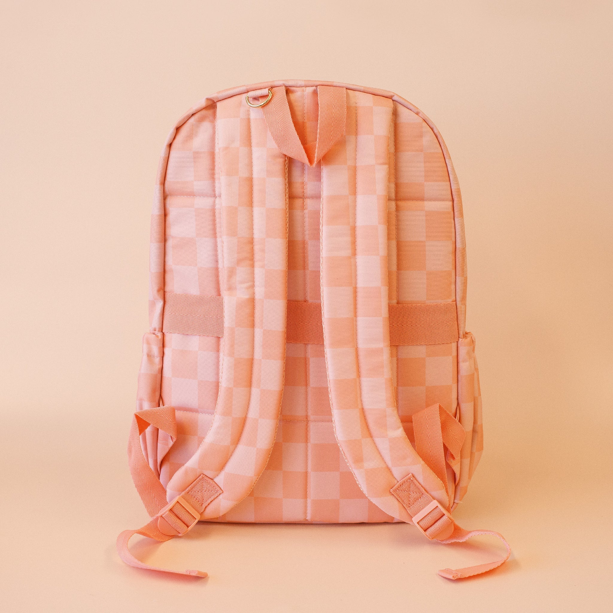 Peach Check Backpack