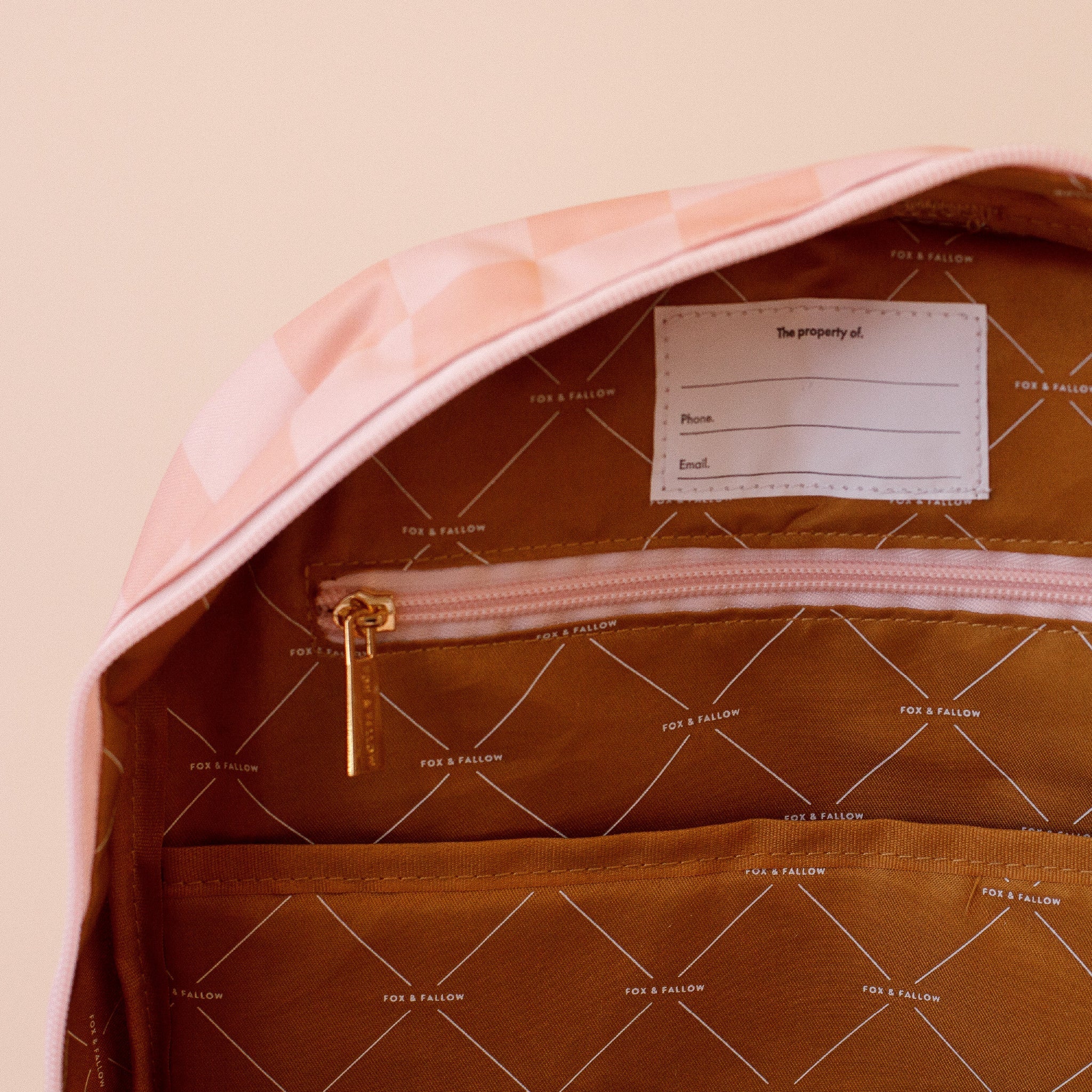 Peach Check Backpack