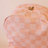 Peach Check Backpack