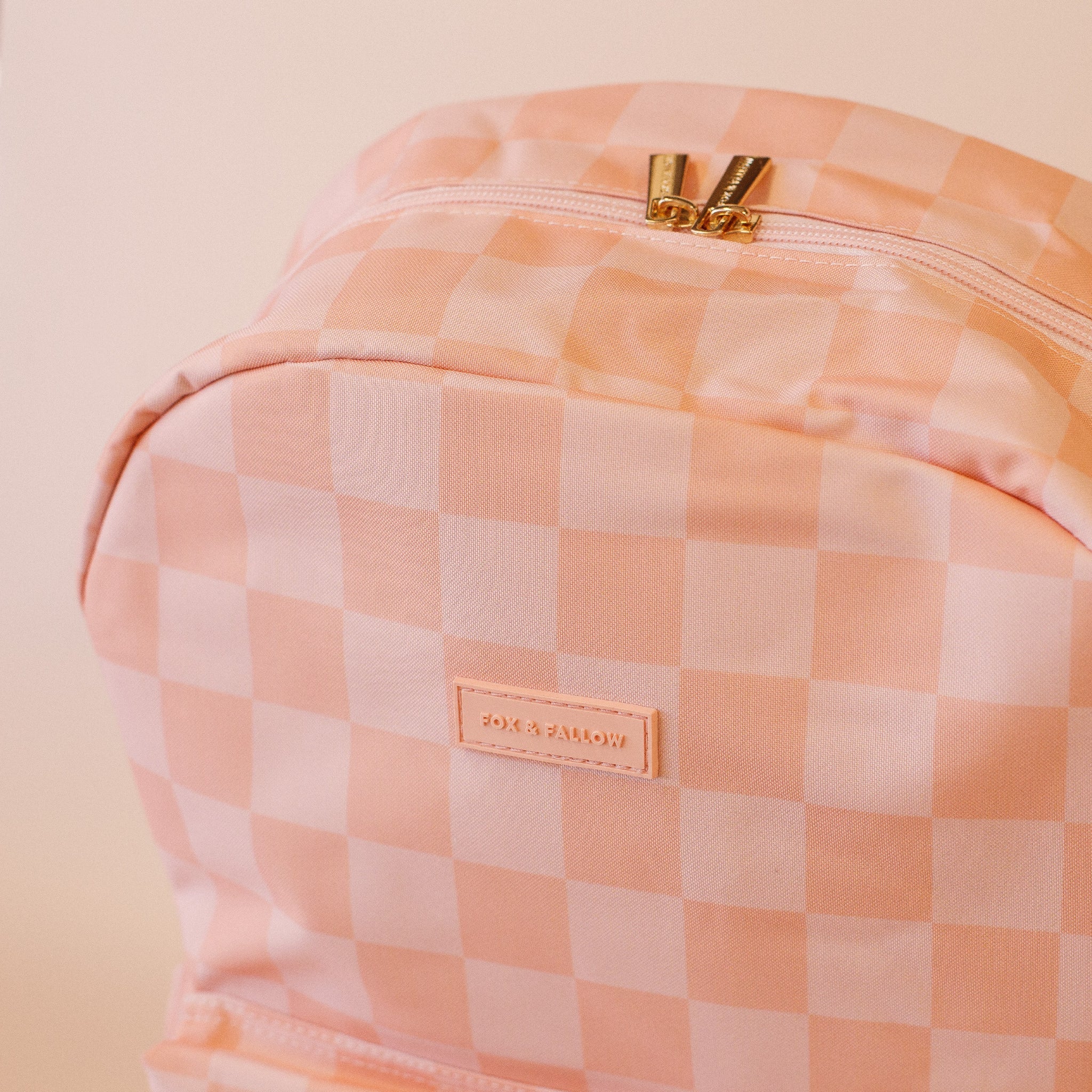 Peach Check Backpack