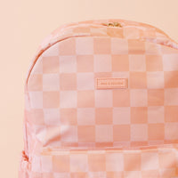 Peach Check Backpack