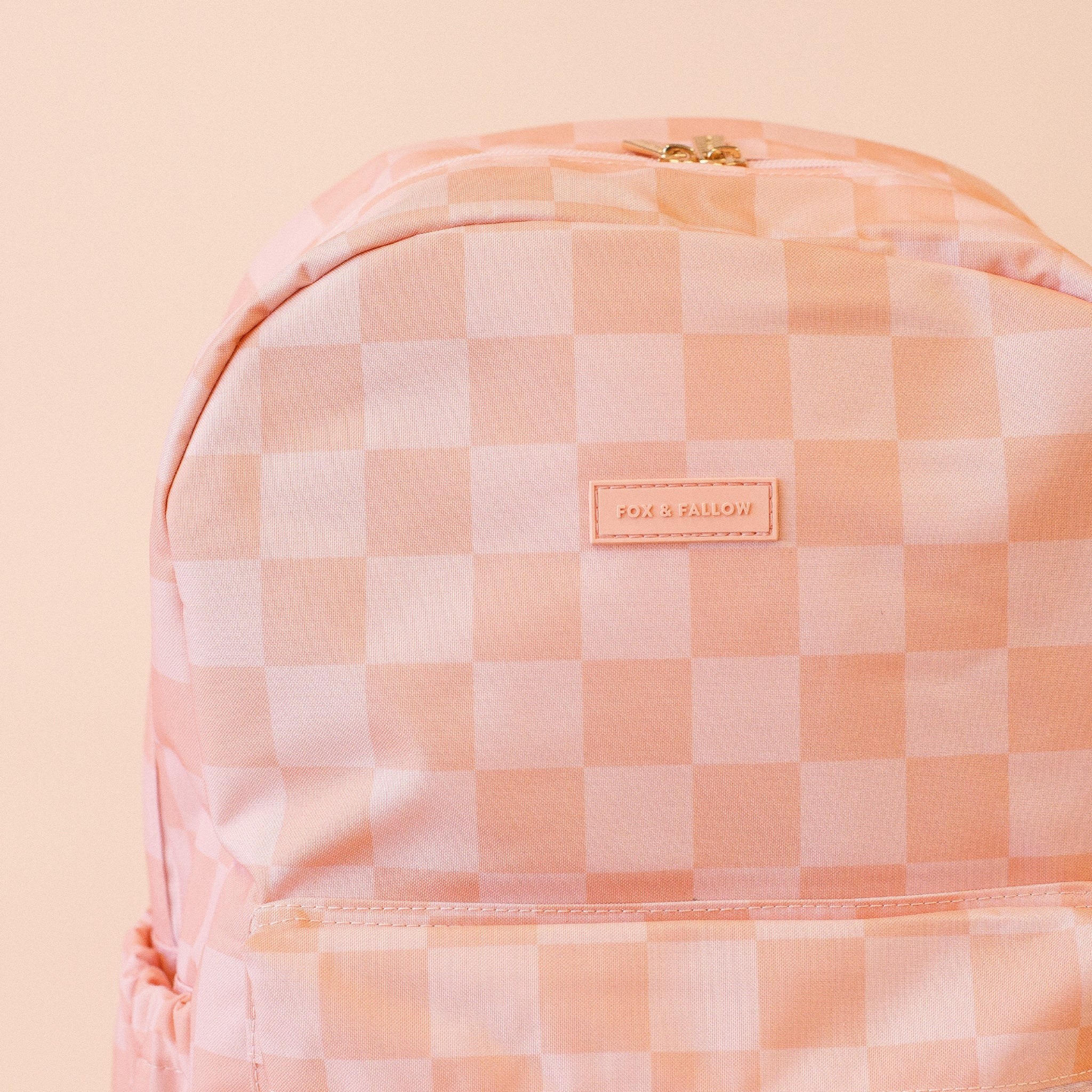 Peach Check Backpack