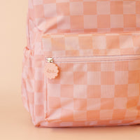 Peach Check Backpack