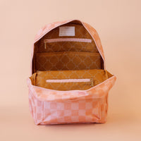 Peach Check Backpack