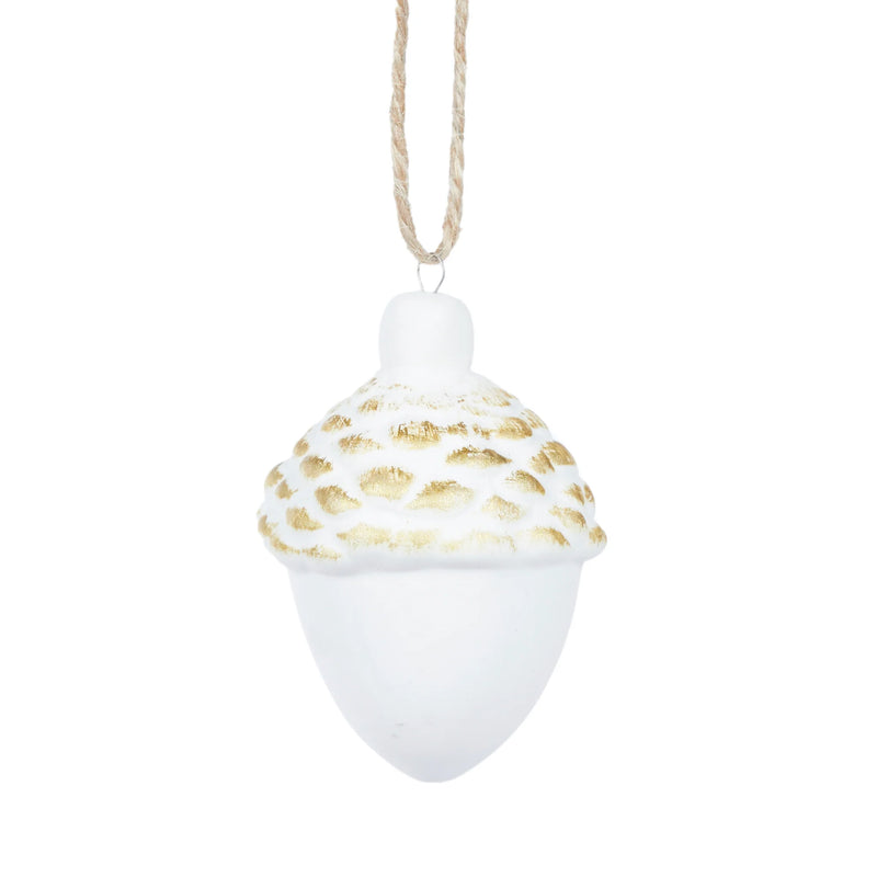 Gold Leaf Porcelain Acorn Hanging