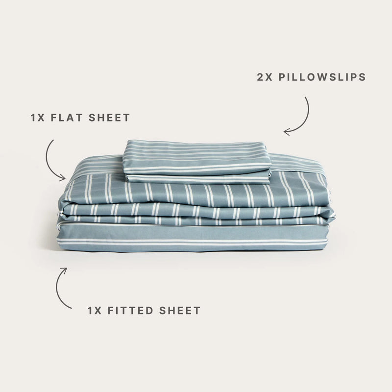 100% Organic Bamboo Sheet Set | Bay Stripe