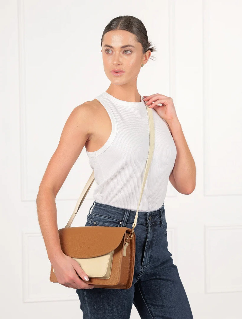 Bella Bag | Tan White