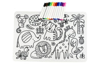 Reusable Silicone Drawing Mat | Jungle Animals