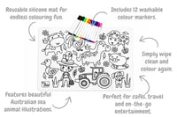 Reusable Silicone Drawing Mat | Farm Animals