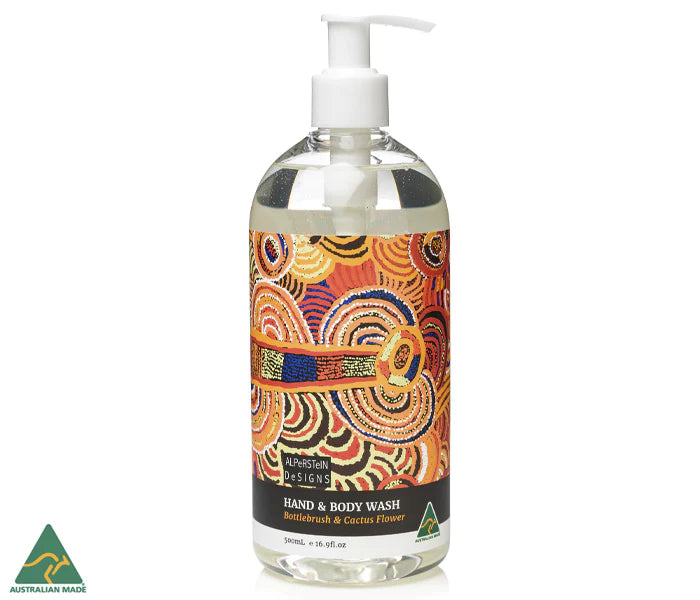 Bottlebrush & Cactus Flower Australian Made Hand & Body Wash with Aboriginal Designs