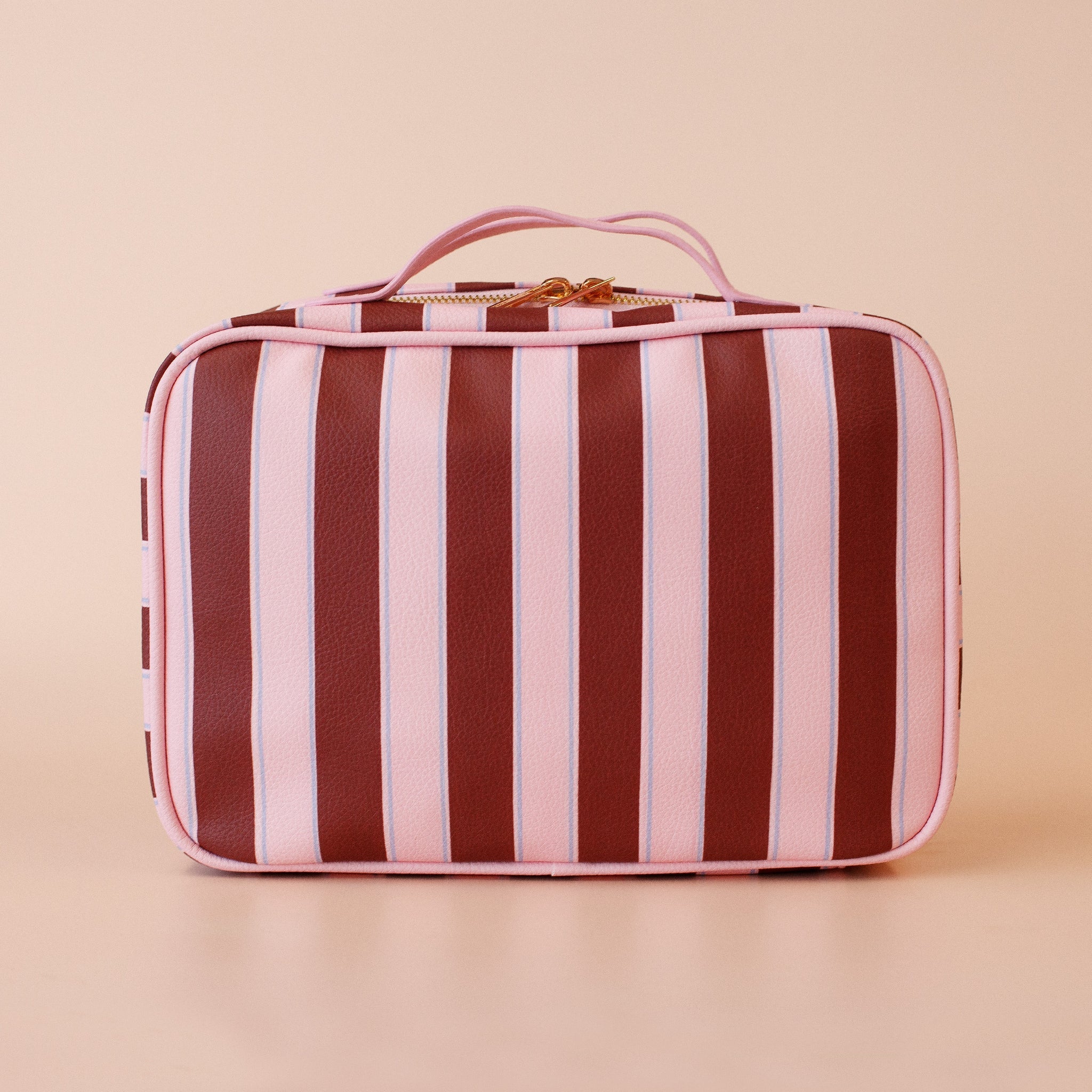 Burgundy Stripe Cosmetic Bags