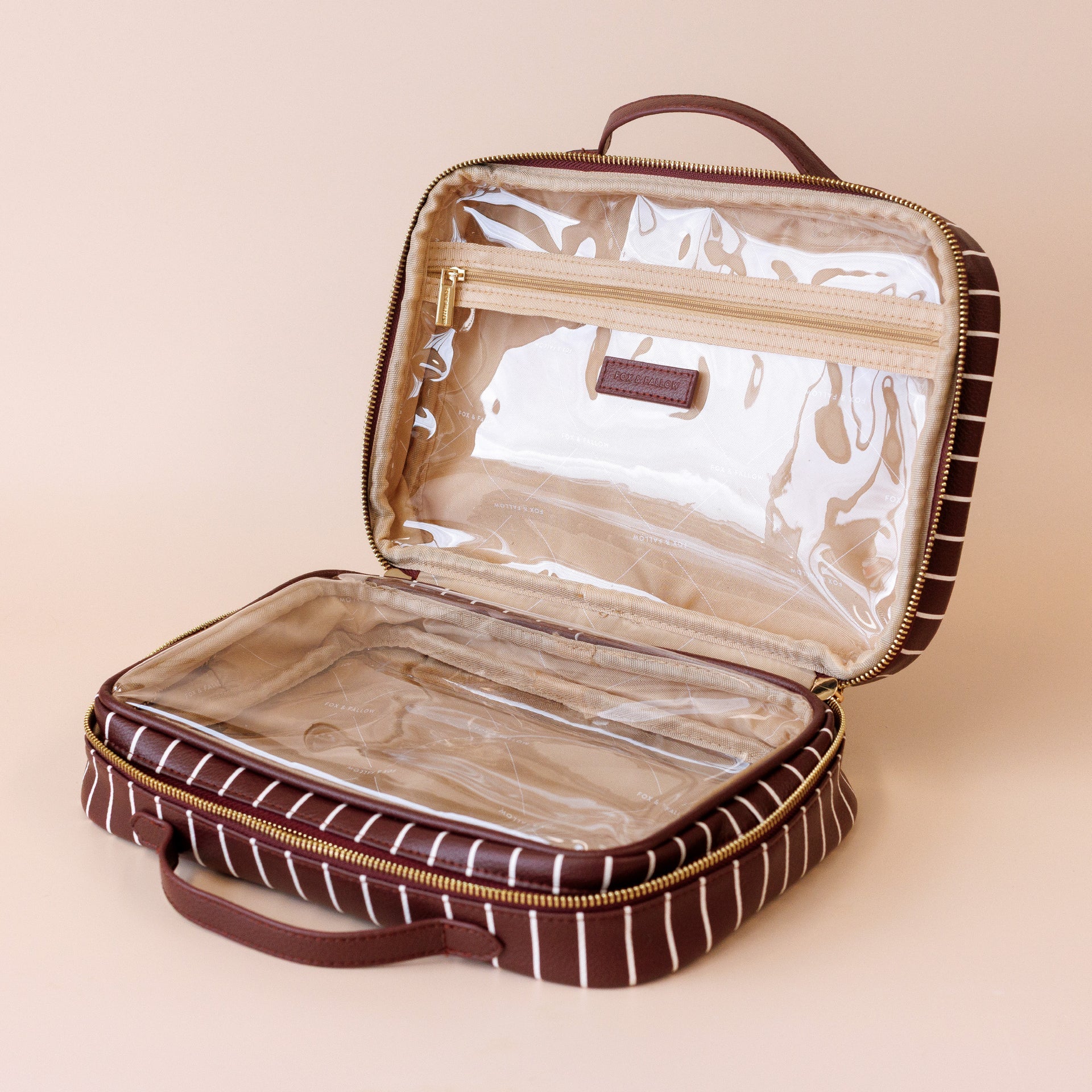Merlot Pinstripe Cosmetic Bag Collection