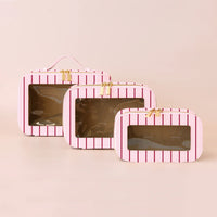 Rosé Pinstripe Cosmetic Bag Collection