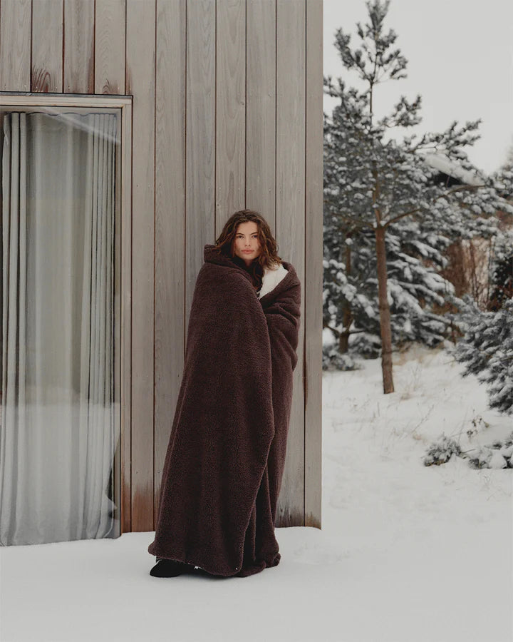 Faux Fur Throw Blanket | Chocolate
