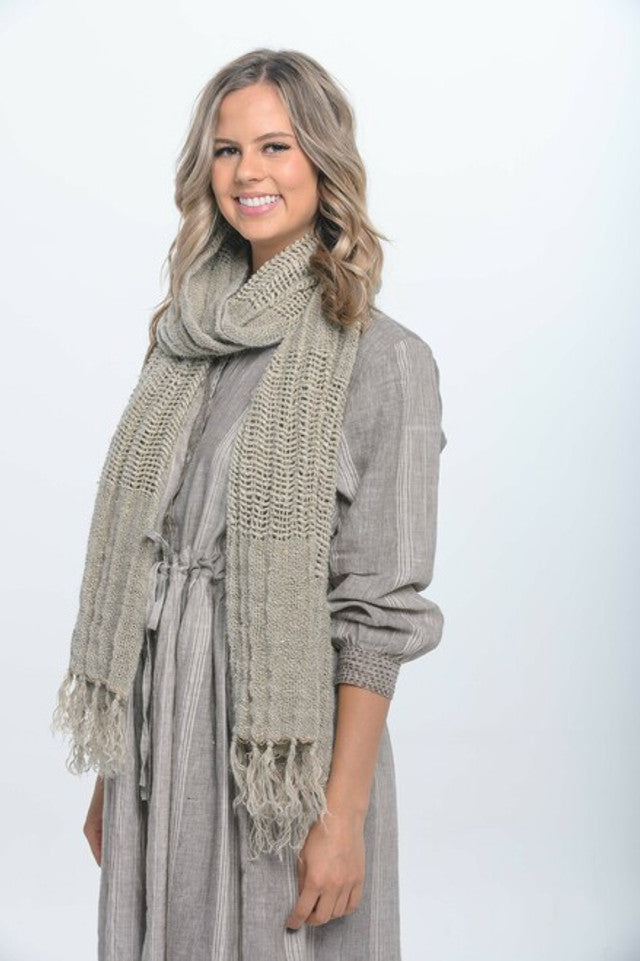 Clover Handloomed Linen Scarf | Rustic Linen