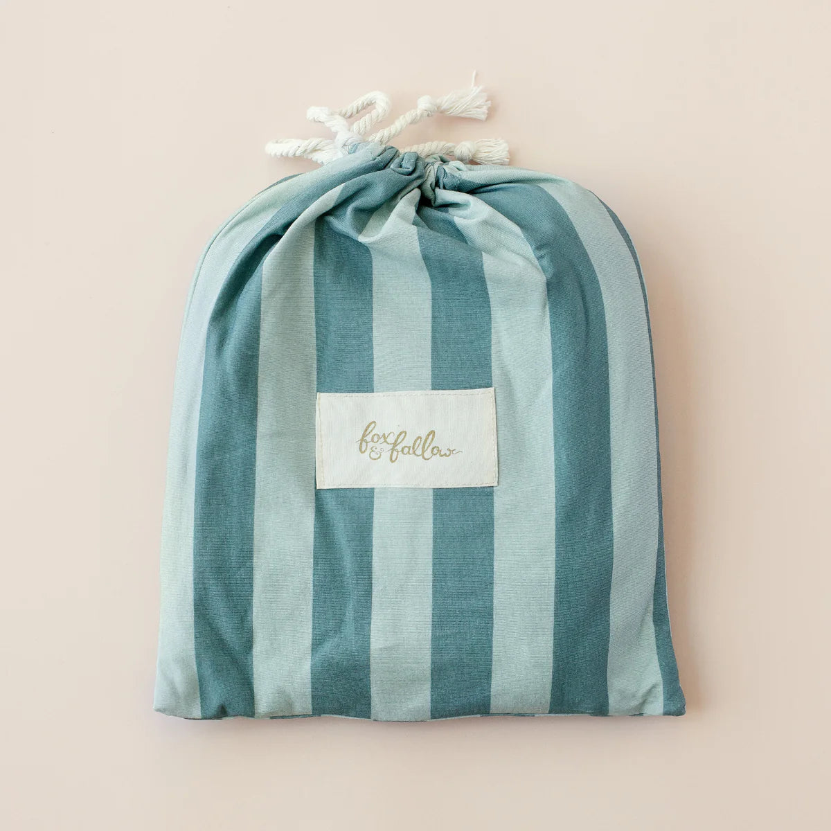 Sage Stripe Organic Fitted Cot Sheet