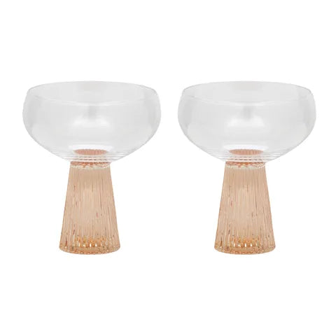 Giselle S/2 Ribbed Coupe | Peach