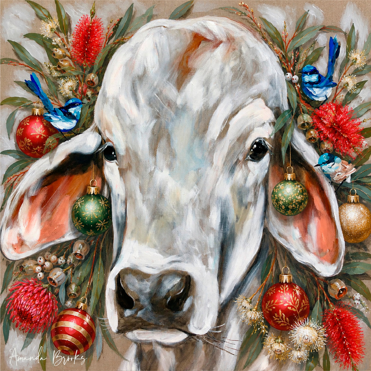 Festive Christmas by Amanda Brooks | Stone Drink Coaster Collection