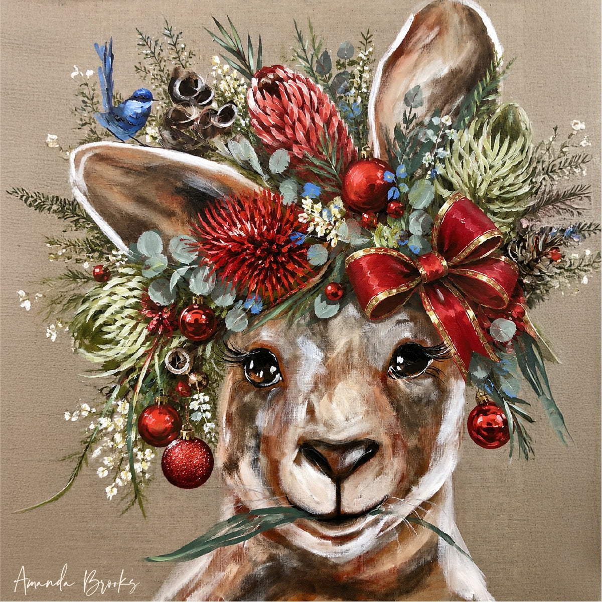 Festive Christmas by Amanda Brooks | Stone Drink Coaster Collection