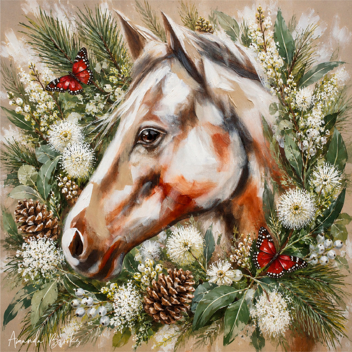Festive Christmas by Amanda Brooks | Stone Drink Coaster Collection