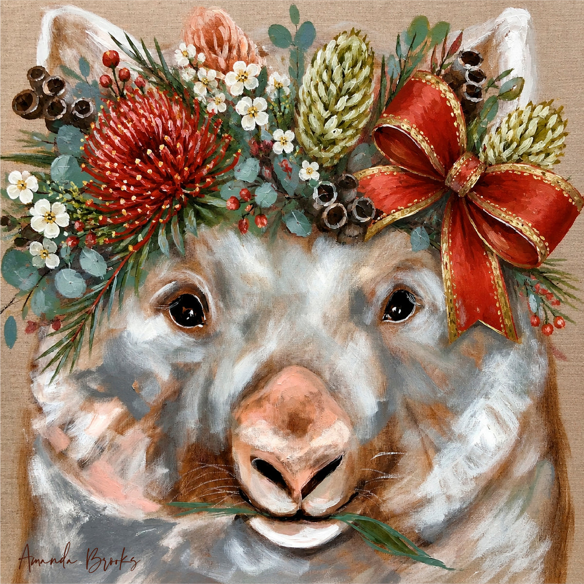 Festive Christmas by Amanda Brooks | Stone Drink Coaster Collection