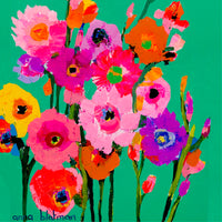 Colourful Flowers By Anna Blatman | Stone Drink Coaster Collection