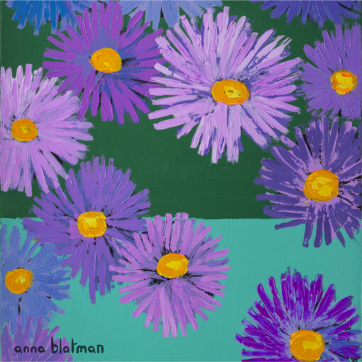 Colourful Flowers By Anna Blatman | Stone Drink Coaster Collection