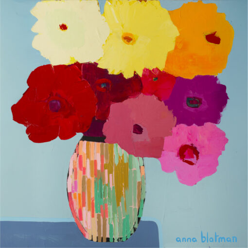 Colourful Flowers By Anna Blatman | Stone Drink Coaster Collection