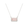 Rose Quartz Pendant Necklace with White Topaz | Sterling Silver