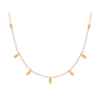Rose Quartz Choker | 18KT Yellow Gold Plate