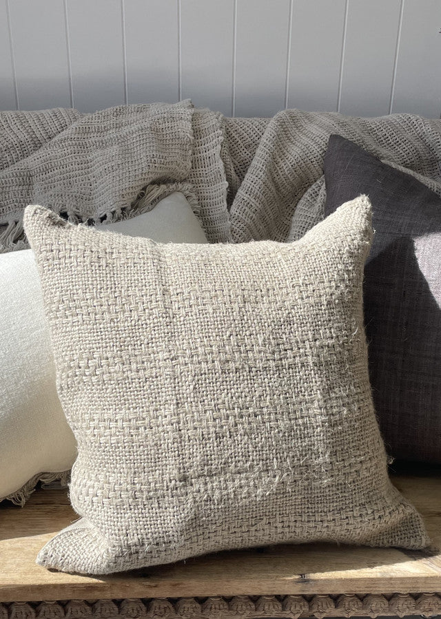 Cable Handloomed Natural Cushion | 50 x 50 cm