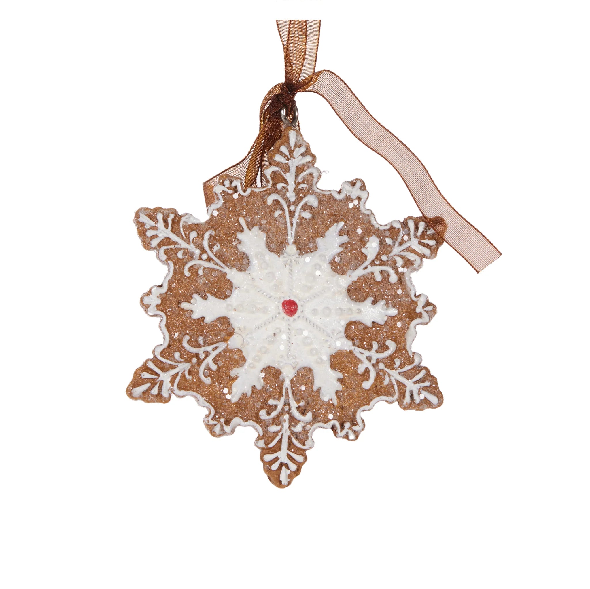 Piped Gingerbread Snowflake Hanging