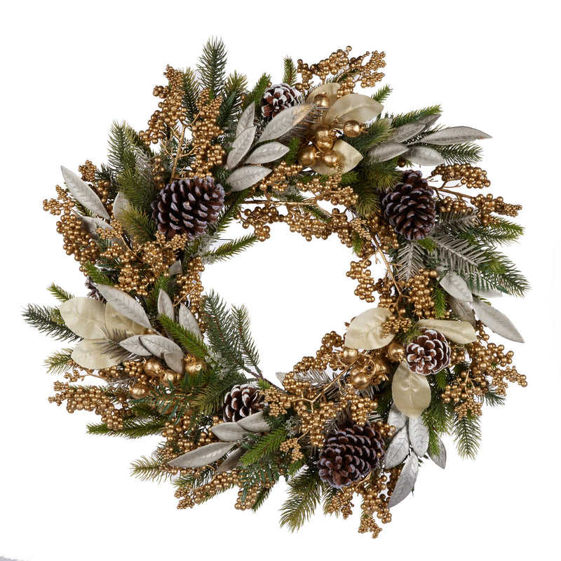 Luxe Gold Pinecone Wreath | 50cm